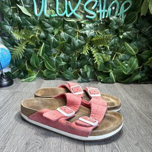 Birkenstock Arizona Pink Sandals, Soft Bed, Size 38 7-7.5